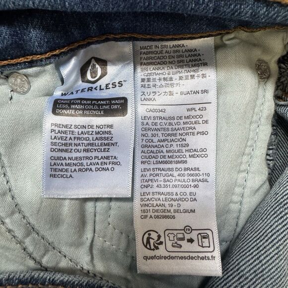 Levi's Women’s Wedgie Straight 27 Jeans Size 27x27 Blue Denim Frayed Hem Used - Picture 4 of 12